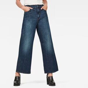 G-Star Raw wide leg ankle jeans dark aged antic dark wash women new 24